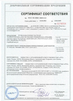 15.11.2024 Ишимбай - Трубы и фасонные части из полипропилена для внутренней канализации